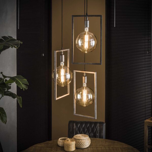 D - Hoyz - Hanglamp - 3 Metalen Hanglampen - Modern Industrieel - Diverse Hoogte