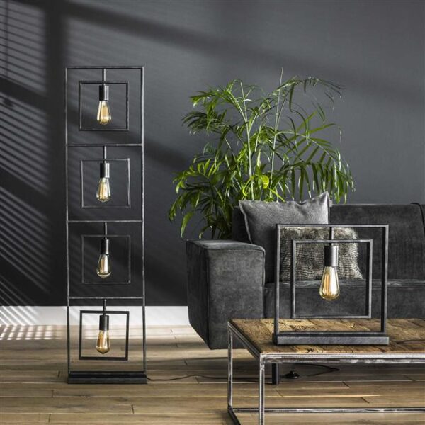 0091-47b4-4a28-b5a8-df05069e81d0.jpeg D - Hoyz - Vintage Tafellamp - Draaiende lamp - Vintage Tafellamp - Metaal - Charcoal