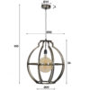 048d-db1b-4d57-9f04-b4f500193d4a.jpg D - Hoyz - Hanglamp Globo - 50x54x150 - Grijs/Zwart - 1 Lichtbron