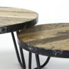 D - Salontafel set/2 rond/metalen rand IS ER NIET MEER