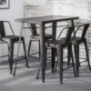 D - Hoyz - Bartafel Bistro - 60x120x92cm - 4 Personen - Zwart/Grijs