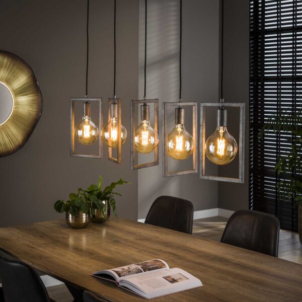 D - Hoyz - Hanglamp - 5 Metalen Hanglampen - Modern Industrieel - Diverse Hoogte