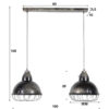 D - Hoyz - Hanglamp Industry Raster -  2xØ38 Lamp - Grijs