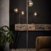 D - Hoyz - Vloerlamp Ronde Bol - 3 Lampen - 35x35x170 - Grijs