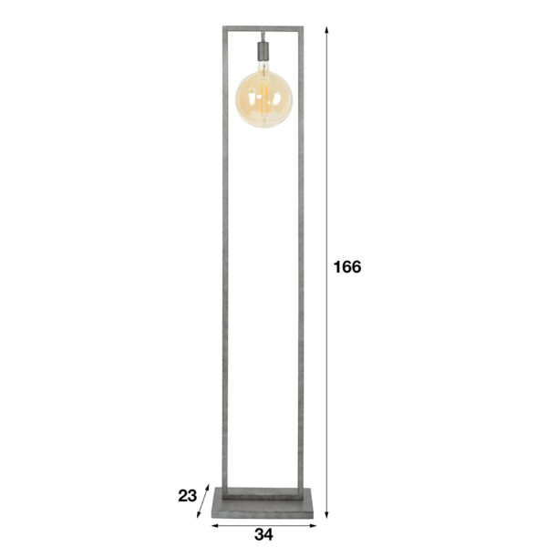 0868-d62b-448e-82c1-ddea02b51d5e.jpg D - Vloerlamp Sky - Rechthoekig Frame - Staande Lamp - Zwart/Grijs - 34x23x166