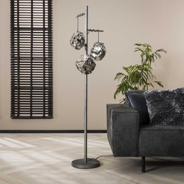 D - Hoyz - Vloerlamp Rock - 3 Lampen - Zwart/Grijs - 47x47x170