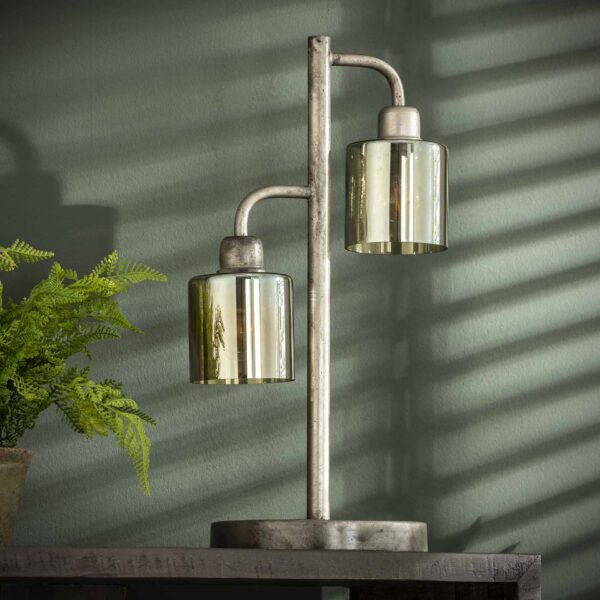 0900-abe7-4aa6-b214-65d17de3ea7b.jpg D - Hoyz - Tafellampen Harbor - Dubbele Tafellamp - Vintage Lamp - Metaal en Glas
