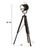 D - Vloerlamp Tripod Vintage - Hout - 67x67x135 - Driepoot-frame