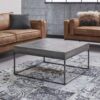 D - Hoyz- Salontafel Grado - Grijs Afgewerkt - Mangohout - 80x80x40cm