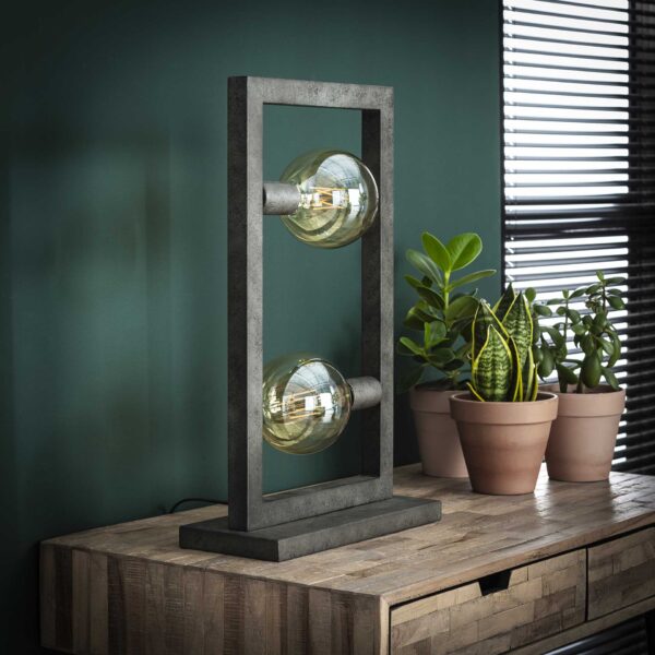 0cce-1f43-4d4c-83f1-958146ecb656.jpg D - Hoyz - Tafellamp Industrieel - 2 Lampen - Steps Collectie - Grijs/Zwart