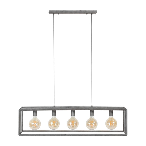 D - Hoyz - Hanglamp - 5 Armatuur Punten - Stalen Frame 45 graden - Vintage Look