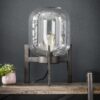 D - Hoyz - Tafellamp Glas Support - 28x28x44 - Standaard - Grijs/Zwart