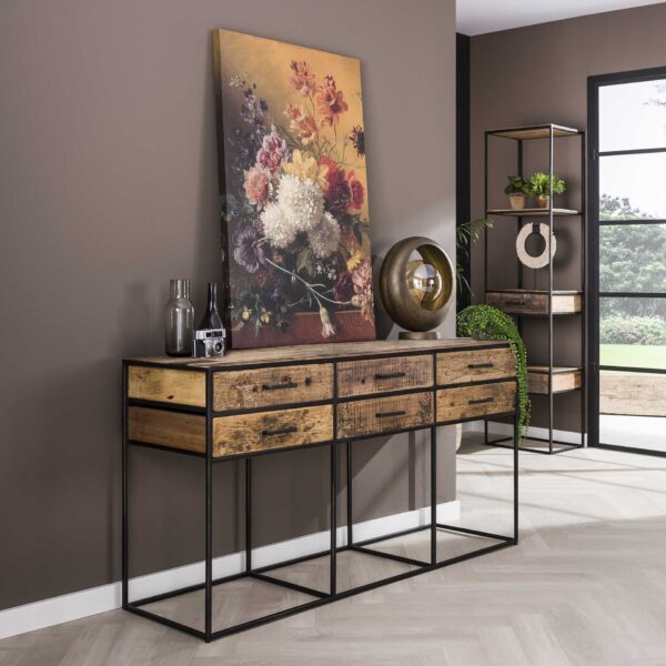 0ea4-e396-458e-ba78-d8b5963159ac.jpg D - Hoyz - Dressoir Float met 6 Lades - 160cm Breed - Hardhout