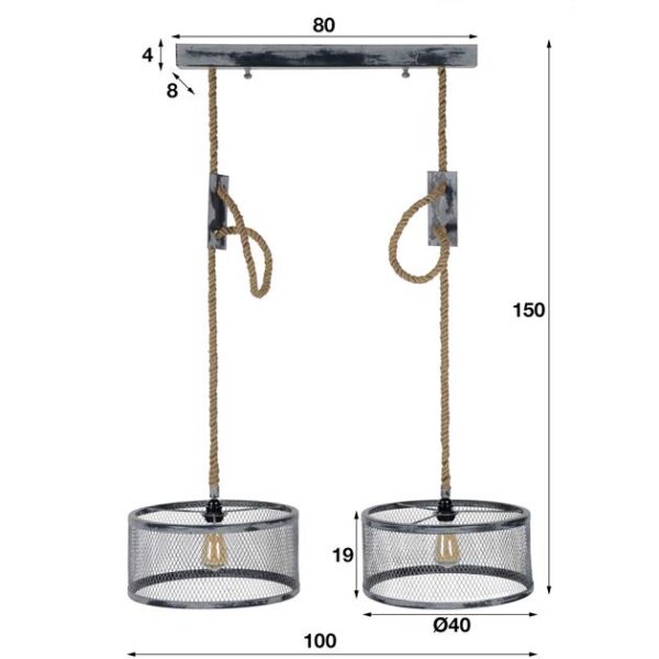 0fe1-99eb-486a-8fa6-1fb13b572710.jpeg D - Hoyz - Hanglamp - 2x Ø40 cm mesh - Verstelbaar Touw - Rond
