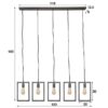 D - Hoyz - Hanglamp - 5 Metalen Hanglampen - Modern Industrieel - Diverse Hoogte
