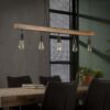 D - Hoyz - Hanglamp - 5 armatuur punten - MangoHouten Balk - 135x5 cm