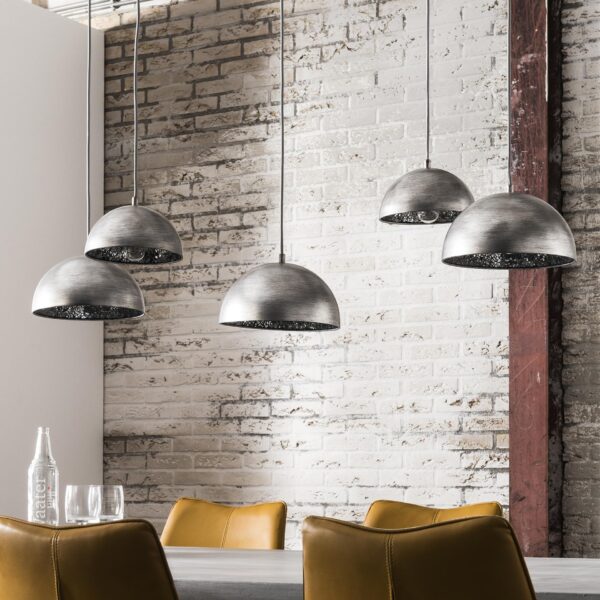 D - Hoyz - Hanglamp - 5 Hanglampen - Zilverkleurige Spiegels Binnenzijde