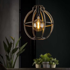 12ef-16a3-4941-94c4-00f3e44ca6b5.jpg D - Hoyz - Hanglamp Globo - 50x54x150 - Grijs/Zwart - 1 Lichtbron