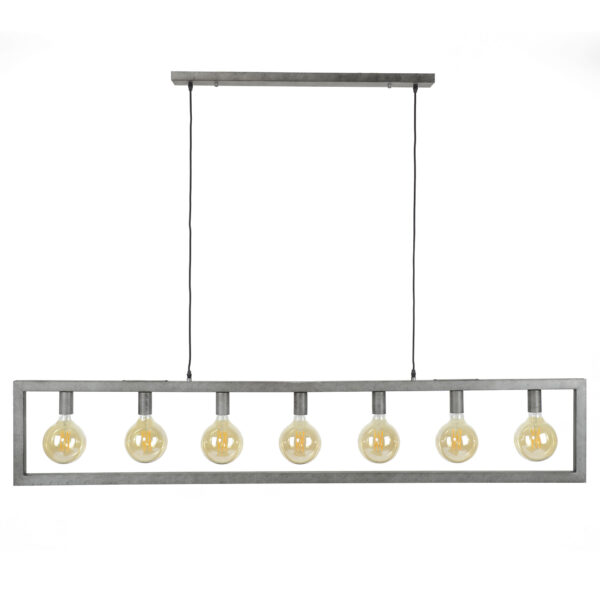 D - Hoyz - Hanglamp - 7 Armatuur Punten - Stalen Frame - Vintage Look - Serie Steps