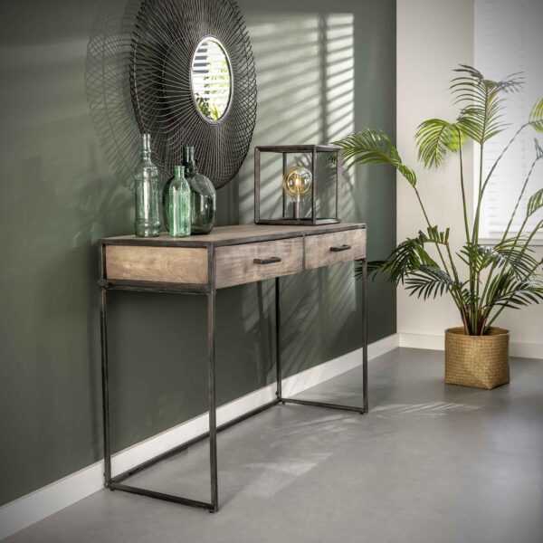 D - Hoyz - Kaptafel Turf - 2 Laden - Bruin - Hout - 120x40x76