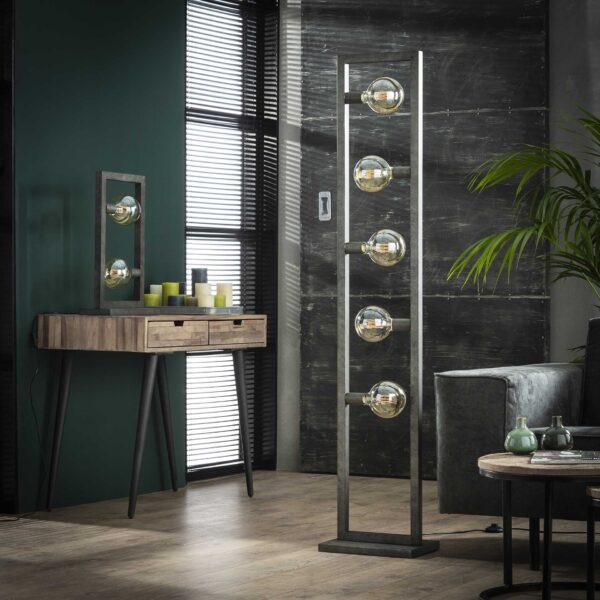 149a-96d2-4a71-898e-d0d54f9723ed.jpg D - Hoyz - Tafellamp Industrieel - 2 Lampen - Steps Collectie - Grijs/Zwart