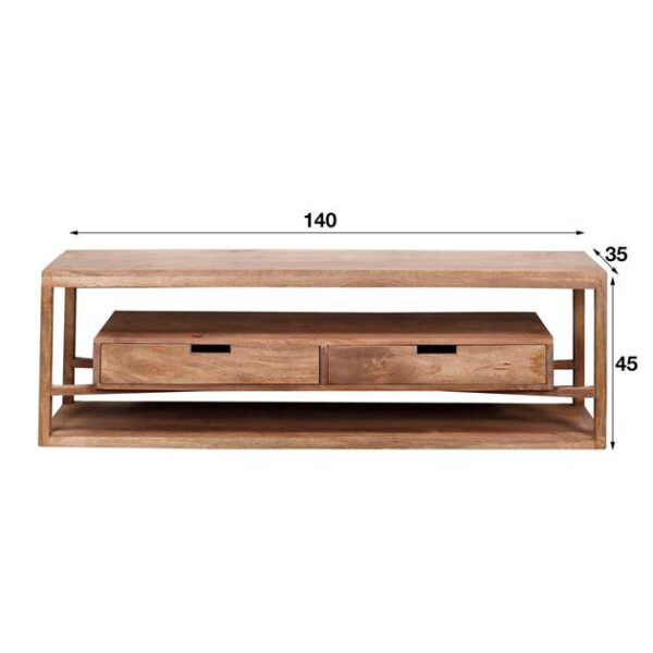D - Hoyz - TV-meubel Sahara 140cm - Mangohout - Bruin