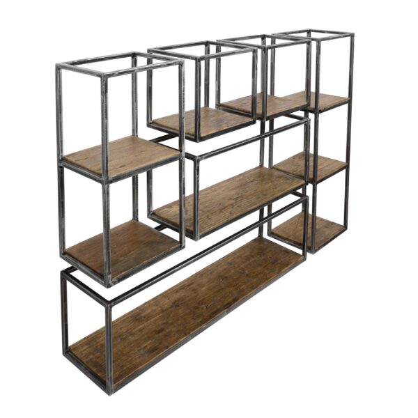 14e4-d97a-4a12-aa39-d3b3952c93be.jpg D - Hoyz - Wandschap Grained - 30cm - Hout - Metaal - Industrieel
