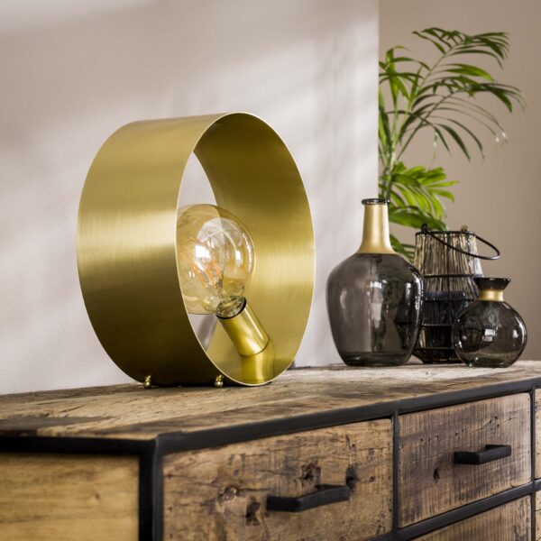 D - Hoyz - Tafellamp Vegas - Tafellamp industrieel - Vintage Staal - Goudkleurig