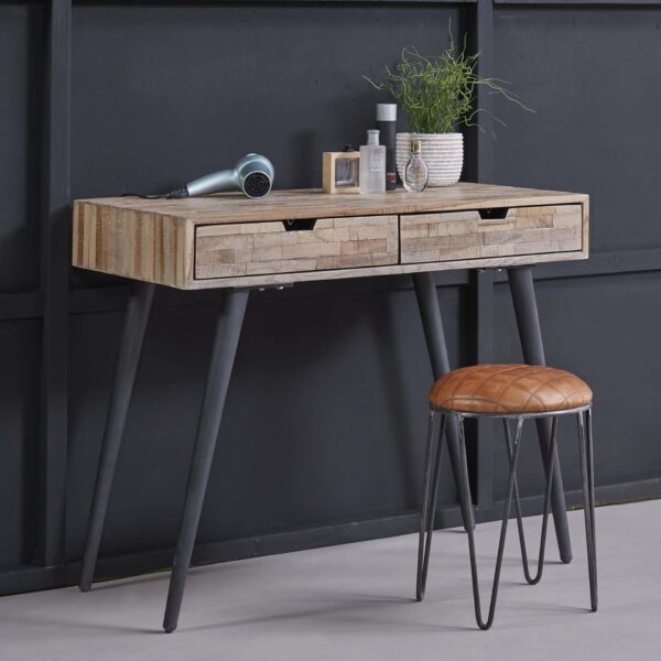 15c3-1364-4707-bd7d-1c2bcae4fc01.jpg D - Kaptafel Teca - Modern Bureau - Teakhout - Bruin - Vierpoot