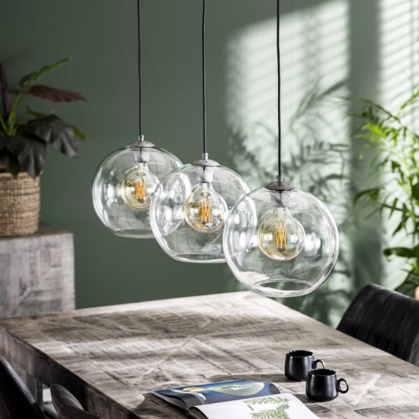 16c2-49a0-4a1d-9098-145bbd06caac.jpg D - Hoyz - Hanglamp Sphere Helder Glas - 3 Lampen - Ø30 - 120x15x30