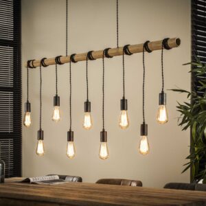 D - Hoyz - Hanglamp Bamboo Wikkel - 9 Lampen - 140x6x150