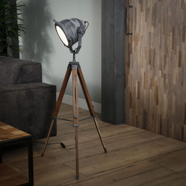 1a18-e63c-4dca-82fb-10daffcd5798.jpg D - Hoyz - Vloerlamp Industrieel - Iron - Houten Statief - Driepoot