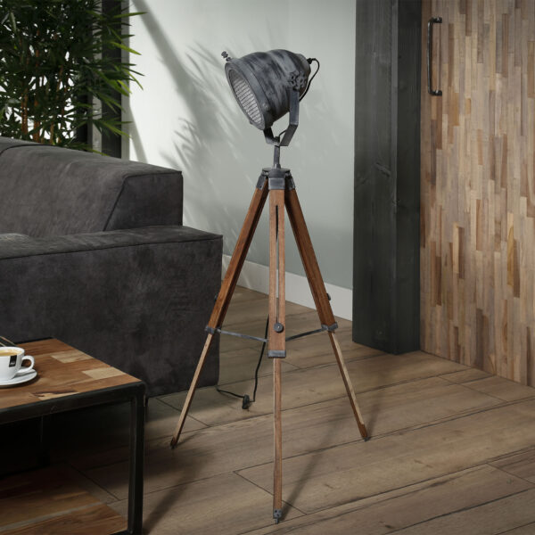 1a4a-58d5-4ed6-98ab-521112c15c45.jpg D - Hoyz - Vloerlamp Industrieel - Iron - Houten Statief - Driepoot