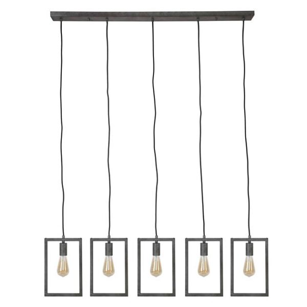 D - Hoyz - Hanglamp - 5 Metalen Hanglampen - Modern Industrieel - Diverse Hoogte