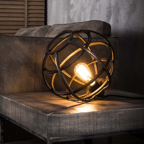 1dc9-7f5d-4d63-8900-162295f5b62e.jpg D - Hoyz - Tafellamp Globe - Ø33 - Grijs/Zwart - Rond