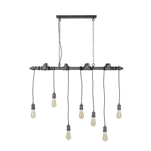 D - Hoyz - Hanglamp Industrial Tube - 7xØ12 - Grijs/Zwart
