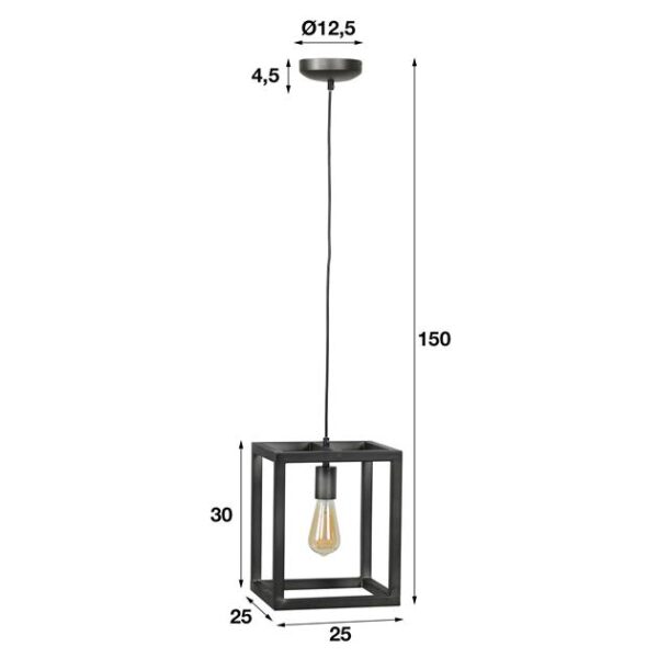 203e-db7f-49c6-b8b9-5465b3d30f03.jpeg D - Hoyz - Hanglamp Vierkante Buis - 25x25 - Grijs/Zwart