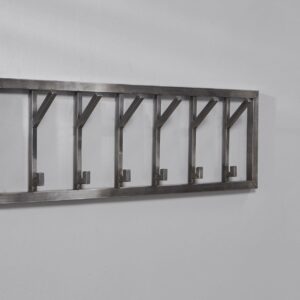 D - Hoyz - Kapstok Industrieel met 6 haken - Grijs - Wandkapstok 60cm Breed
