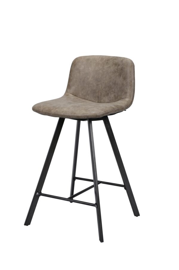 D - Hoyz - Barstoel - WAX PU - Platte Buis - Donkerbruin - Per 4 Stuks