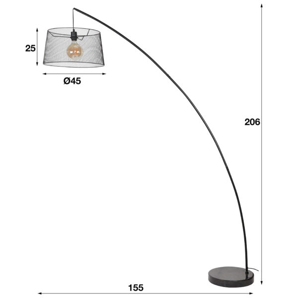 2205-e850-46c6-9a44-b202b22a066d.jpg D - Hoyz - Vloerlamp Industrieel - 1x Ø45 Lamp in Boogvorm
