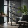 D - Vloerlamp Industrieel - 5 Lampen - Steps Collectie - Zwart/Grijs