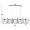 22c8-3b2b-46ee-aef2-b83ce3547a12.jpeg D - Hoyz - Hanglamp met 5 lampen - Giant Tower - Grijs - 155CM - Verstelbaar - Industriële Hanglamp