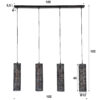 D - Hoyz - Hanglamp - 4 Kokervormige Metalen Hanglampen - Armor - Burned Finish
