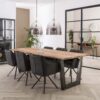 D - Hoyz - Eetkamertafel - Stam - Zwart RVS Onderstel - 240x100x77