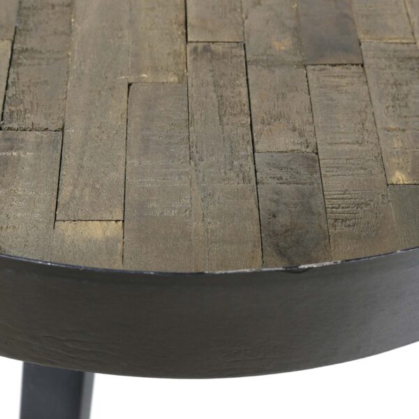 D - Hoyz - Salontafel Teca - Ø60 met Opstaande Rand - Hout - 60x60x43