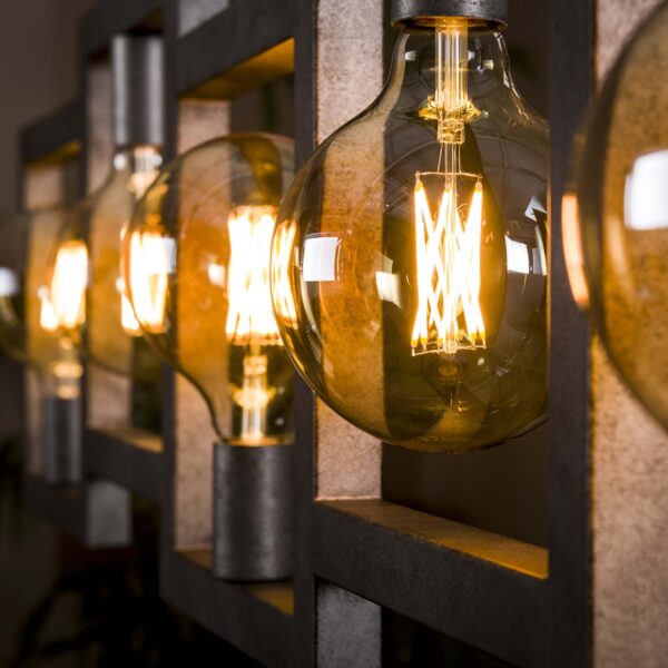 D - Hoyz - Industriele Hanglamp - 5 Lampen - Metaal Zilver - Industrieel