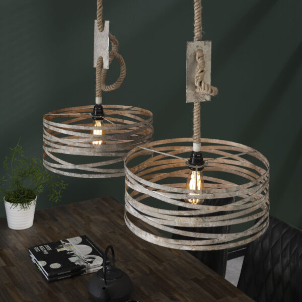 D - Hoyz - Industriele Hanglamp - 2xØ40 - Twist Touw