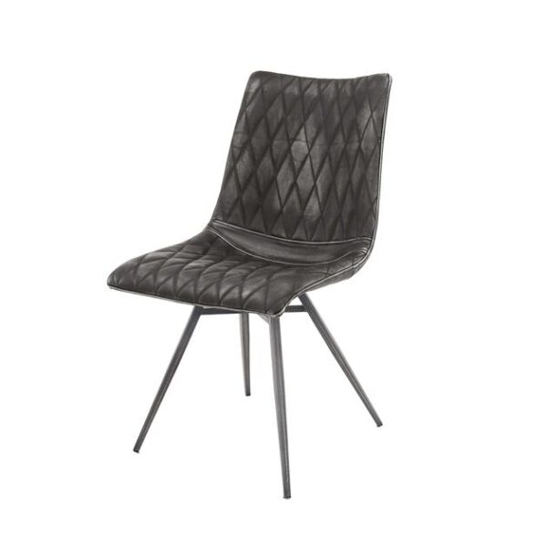 D - Hoyz - Stoel Vintage - Antraciet - Kruispoot - 2 Stuks