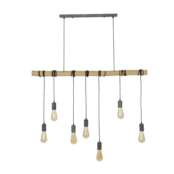 D - Hoyz - Hanglamp Bamboo Wikkel - 7 Lampen - 120x6x150