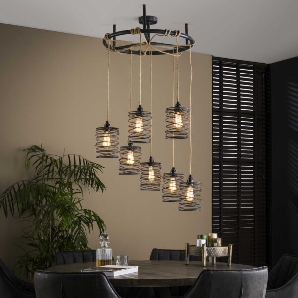D - Hoyz - Industriele Hanglamp - 7 lampen - Ø60 - Elevate